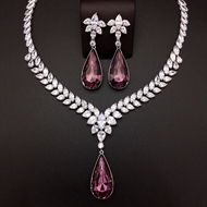 Show details for New Season Purple Zinc Alloy 2 Piece Jewelry Set with SGS/ISO Certification