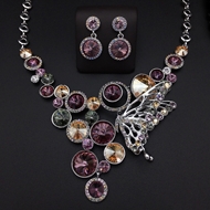 Show details for Shop Platinum Plated Purple 2 Piece Jewelry Set with Wow Elements