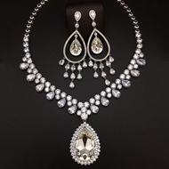 Show details for Amazing Swarovski Element Platinum Plated 2 Piece Jewelry Set
