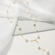 Picture of Delicate White Y Necklace with No-Risk Refund