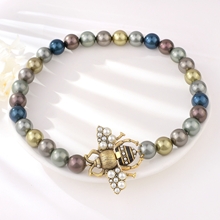 Show details for Big Artificial Pearl Short Chain Necklace of Original Design