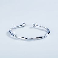 Picture of Small Platinum Plated Fashion Bangle with Fast Delivery