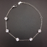 Show details for Hypoallergenic White Platinum Plated Fashion Bracelet with Easy Return