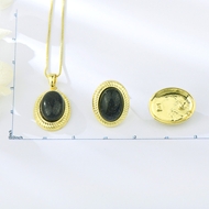 Picture of Fashion Enamel Black 2 Piece Jewelry Set