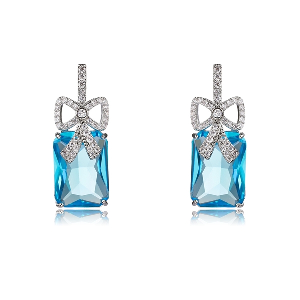 Picture of Good Quality Cubic Zirconia Platinum Plated Dangle Earrings