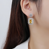 Picture of Inexpensive Platinum Plated Cubic Zirconia Dangle Earrings from Reliable Manufacturer