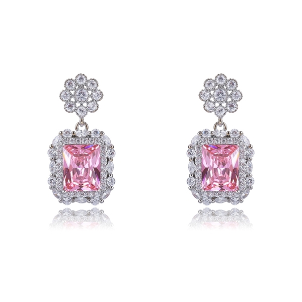 Picture of Charming Pink Big Dangle Earrings As a Gift