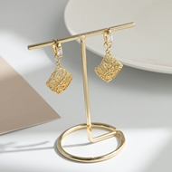 Picture of Sparkling Small Gold Plated Dangle Earrings