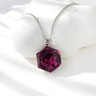 Show details for Platinum Plated Pink Pendant Necklace at Great Low Price