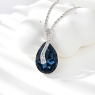 Show details for Great Value Blue Swarovski Element Pendant Necklace with Member Discount