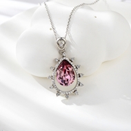 Show details for Zinc Alloy Platinum Plated Pendant Necklace Online Only