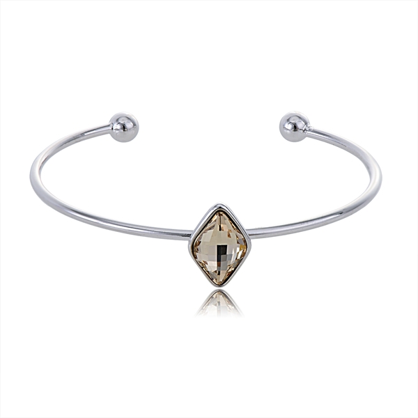 Picture of Impressive White Platinum Plated Fashion Bangle with Low MOQ