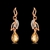 Picture of Beautiful Artificial Crystal Rose Gold Plated Dangle Earrings