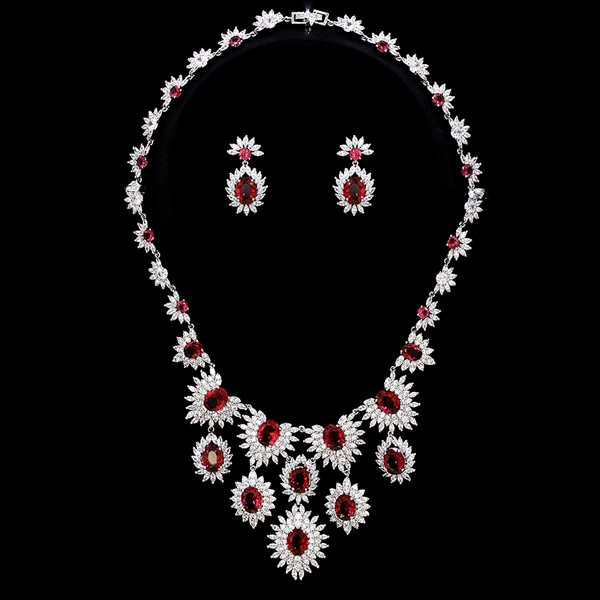 Picture of Amazing Big Red 2 Piece Jewelry Set