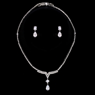 Show details for Attractive White Cubic Zirconia 2 Piece Jewelry Set Best Price