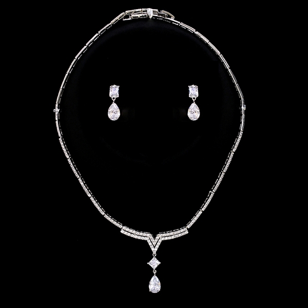 Picture of Attractive White Cubic Zirconia 2 Piece Jewelry Set Best Price