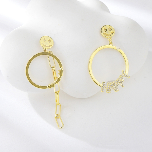 Picture of Delicate Cubic Zirconia Dangle Earrings of Original Design