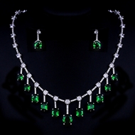 Show details for Good Quality Cubic Zirconia Green 2 Piece Jewelry Set