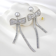 Show details for Charming White Cubic Zirconia Dangle Earrings As a Gift