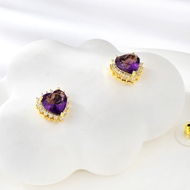 Show details for Low Price Gold Plated Cubic Zirconia Stud Earrings from Trust-worthy Supplier
