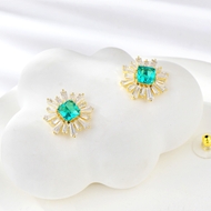 Show details for Luxury Copper or Brass Stud Earrings for Female