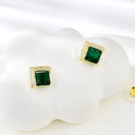 Show details for Copper or Brass Luxury Stud Earrings in Flattering Style