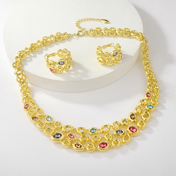 Picture of Stylish Big Artificial Crystal 2 Piece Jewelry Set