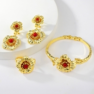 Picture of Dubai Red 3 Piece Jewelry Set with Beautiful Craftmanship