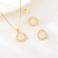 Picture of Fashion Cubic Zirconia Zinc Alloy 2 Piece Jewelry Set