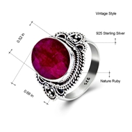 Picture of Amazing 925 Sterling Silver Nature Ruby 2 Piece Jewelry Set