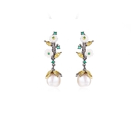 Picture of On-Trend Copper or Brass Baroque Pearl 3 Piece Jewelry Set