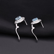 Picture of Medium Platinum Plated Stud Earrings of Original Design