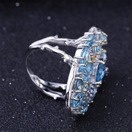 Picture of Trendy Blue Copper or Brass Fashion Ring with No-Risk Refund