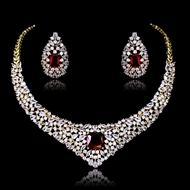 Show details for Inexpensive Gold Plated Cubic Zirconia 2 Piece Jewelry Set from Reliable Manufacturer