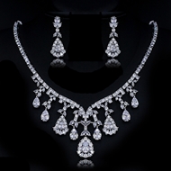 Show details for Copper or Brass Platinum Plated 2 Piece Jewelry Set at Great Low Price