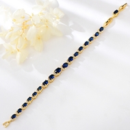 Show details for Hypoallergenic Gold Plated Blue Fashion Bracelet with Easy Return
