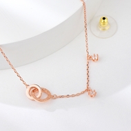 Show details for 925 Sterling Silver Rose Gold Plated Pendant Necklace with 3~7 Day Delivery