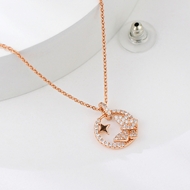 Show details for 925 Sterling Silver Rose Gold Plated Pendant Necklace in Flattering Style