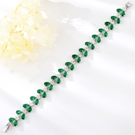 Show details for Wholesale Platinum Plated Green Fashion Bracelet with No-Risk Return
