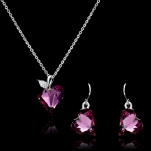 Show details for Top-A Wine Red Swarovski Element 2 Pieces Jewelry Sets