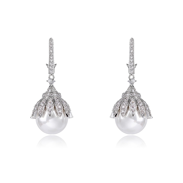 Picture of Best Selling Big White Dangle Earrings