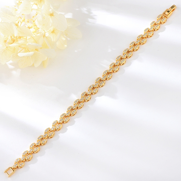 Picture of Bulk Gold Plated Cubic Zirconia Fashion Bracelet at Super Low Price