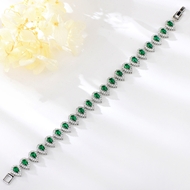 Show details for Need-Now Green Platinum Plated Fashion Bracelet Factory Direct