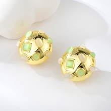 Show details for Inexpensive Gold Plated Green Big Stud Earrings from Reliable Manufacturer