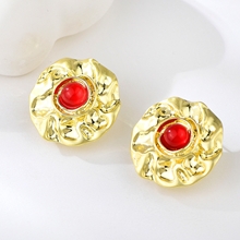 Show details for New Season Red Dubai Big Stud Earrings with SGS/ISO Certification