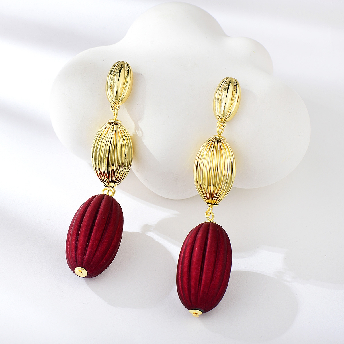 Trendy Gold Plated Big Dangle Earrings With No Risk Refund