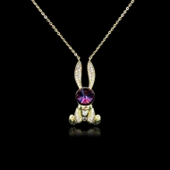 Show details for Sparkling Small Purple Pendant Necklace