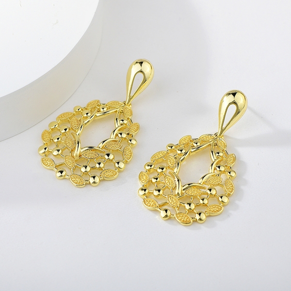 Picture of Fast Selling Gold Plated Big Dangle Earrings For Your Occasions