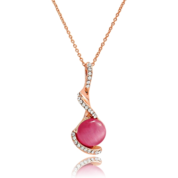 Picture of Hot Selling Pink Rose Gold Plated Pendant Necklace for Her