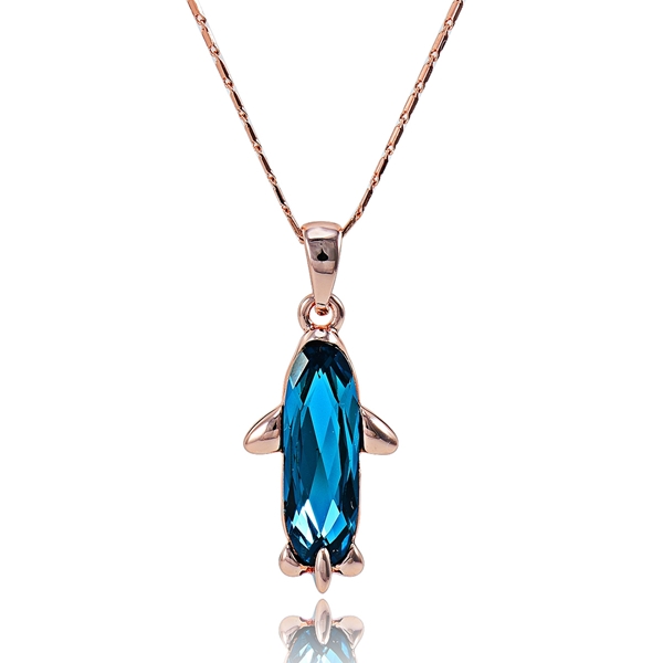 Picture of Best Artificial Crystal Blue Pendant Necklace